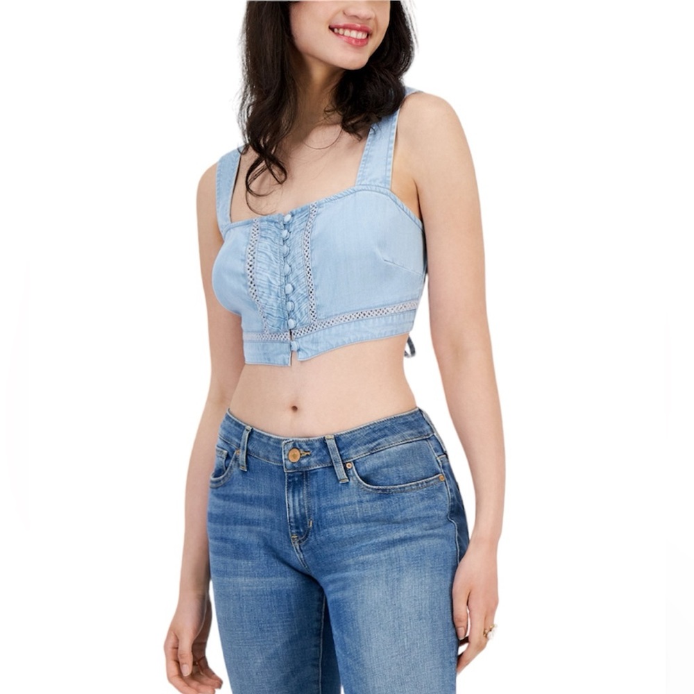 Guess Jaylani Denim Crop Top